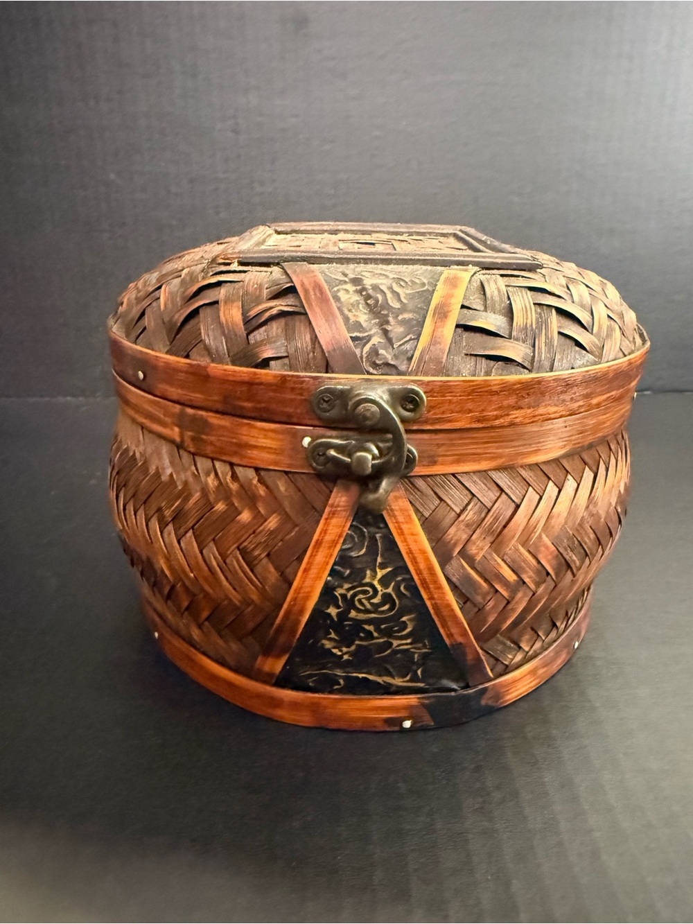 Vintage Woven Sewing Basket